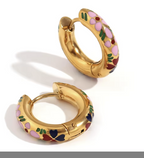 Lucia Enamel Hoops pink variant